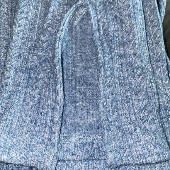 NSR Lucia Slit Ribbed Knit Jewel Neck Bell Sleeve Stretch Form Fit Mini Dress XL - Picture 8 of 8